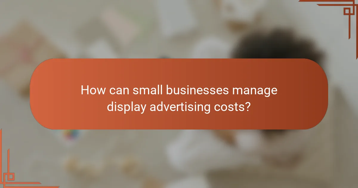 How can small businesses manage display advertising costs?