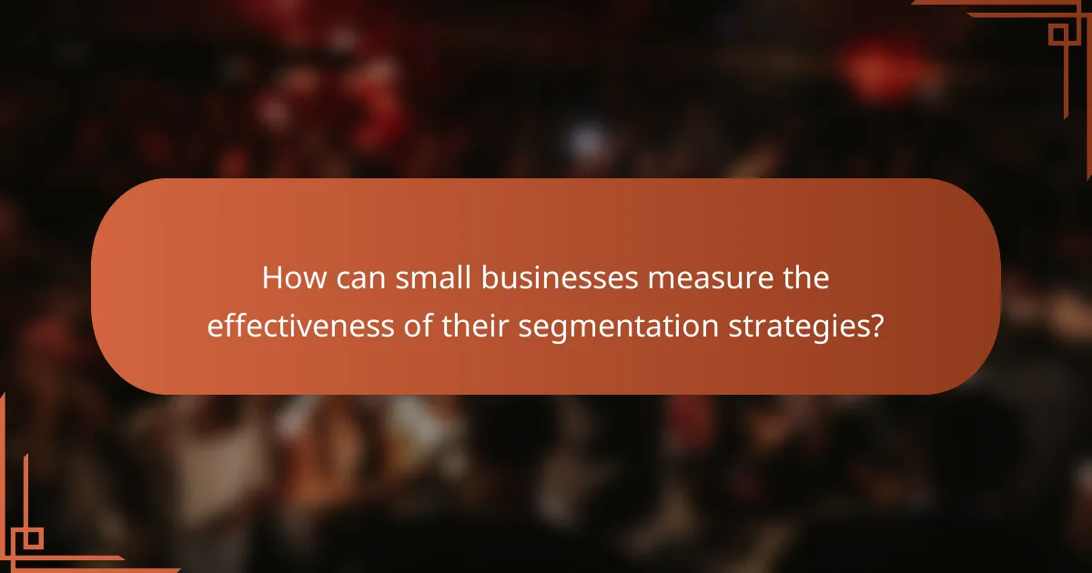 How can small businesses measure the effectiveness of their segmentation strategies?