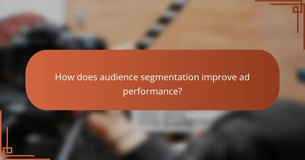 How does audience segmentation improve ad performance?