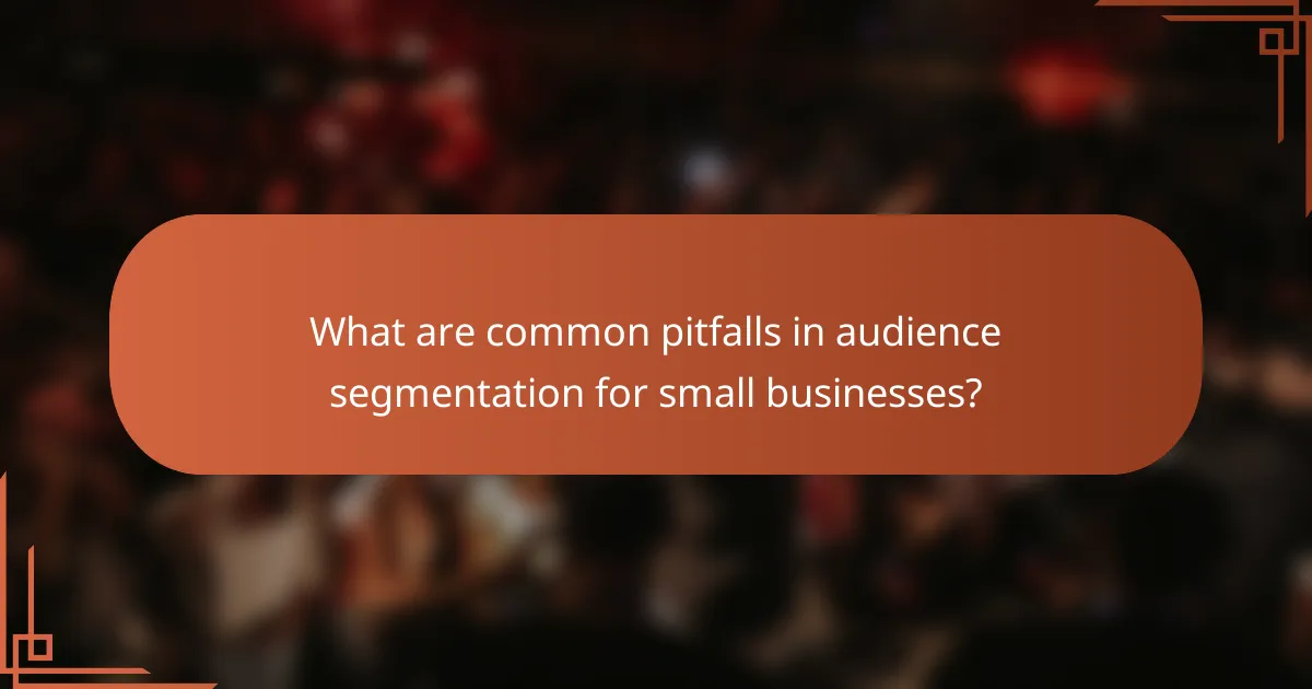 What are common pitfalls in audience segmentation for small businesses?