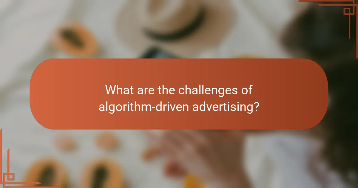 What are the challenges of algorithm-driven advertising?