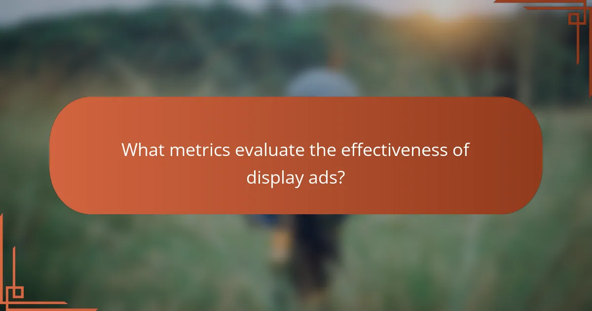 What metrics evaluate the effectiveness of display ads?