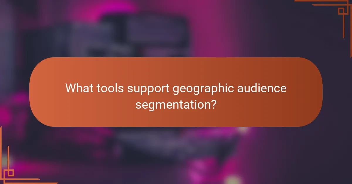 What tools support geographic audience segmentation?