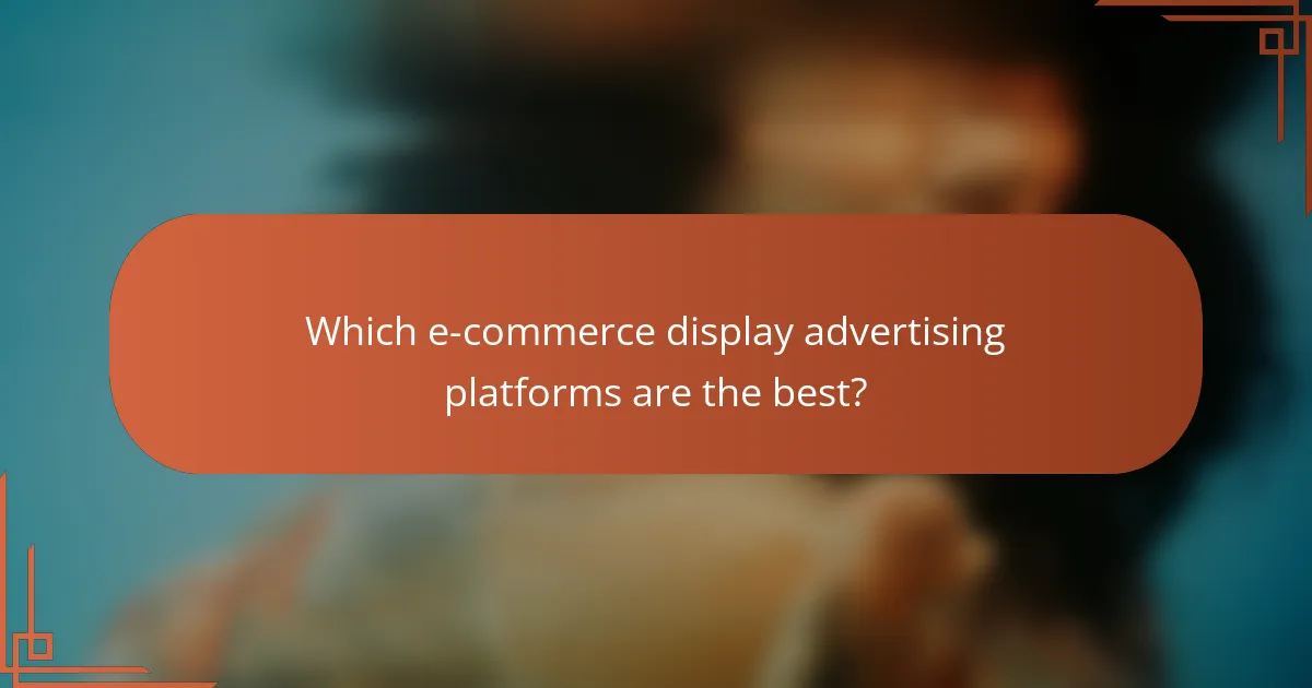 Which e-commerce display advertising platforms are the best?